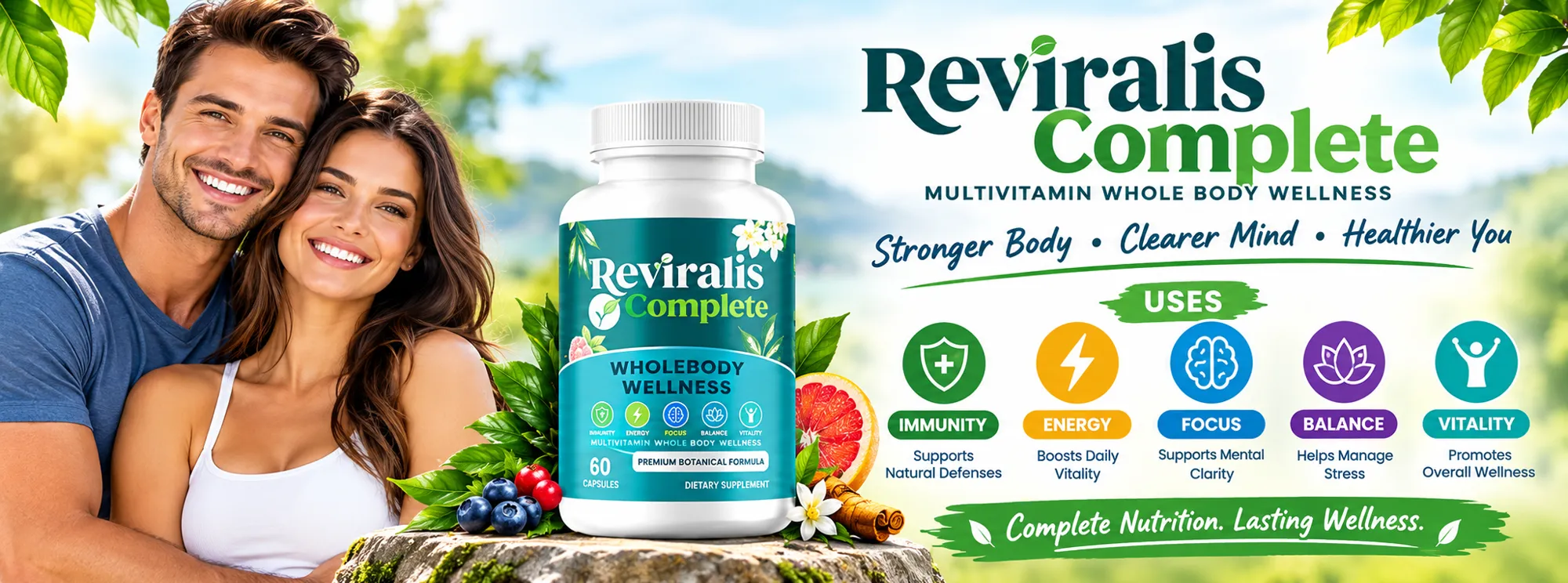 Reviralis Complete Multivitamin Whole Body Wellness – supports immunity, energy, focus, balance and vitality